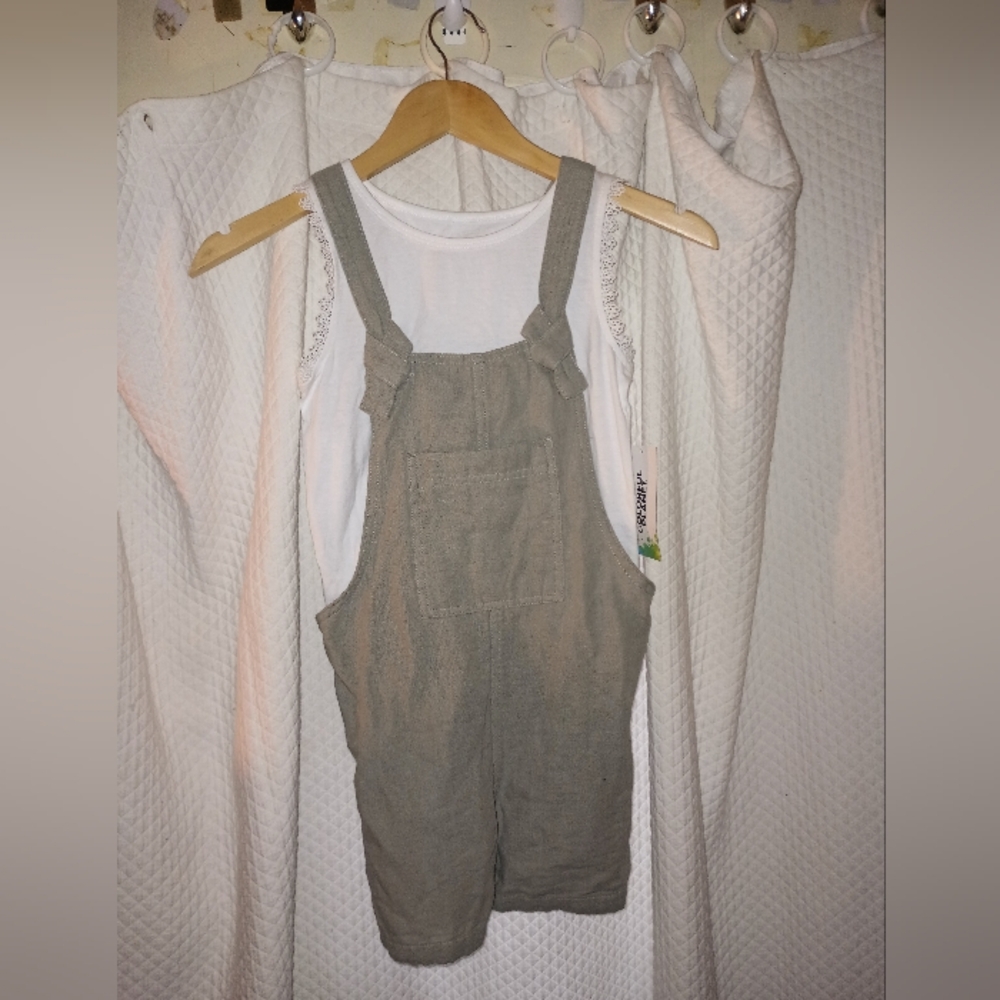 Kids Tan Overall Set